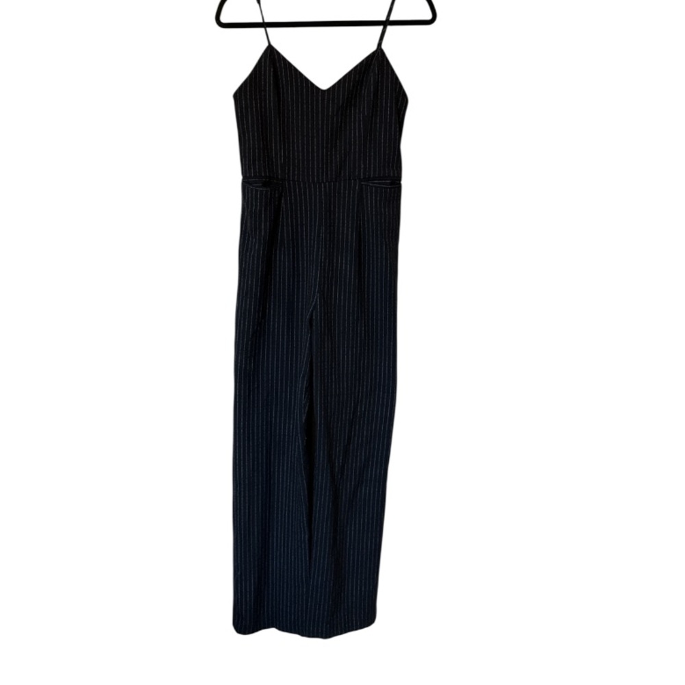 Anthropologie Size 2 Black Wide Leg‎ Pin stripped Jumpsuit - Picture 12 of 12